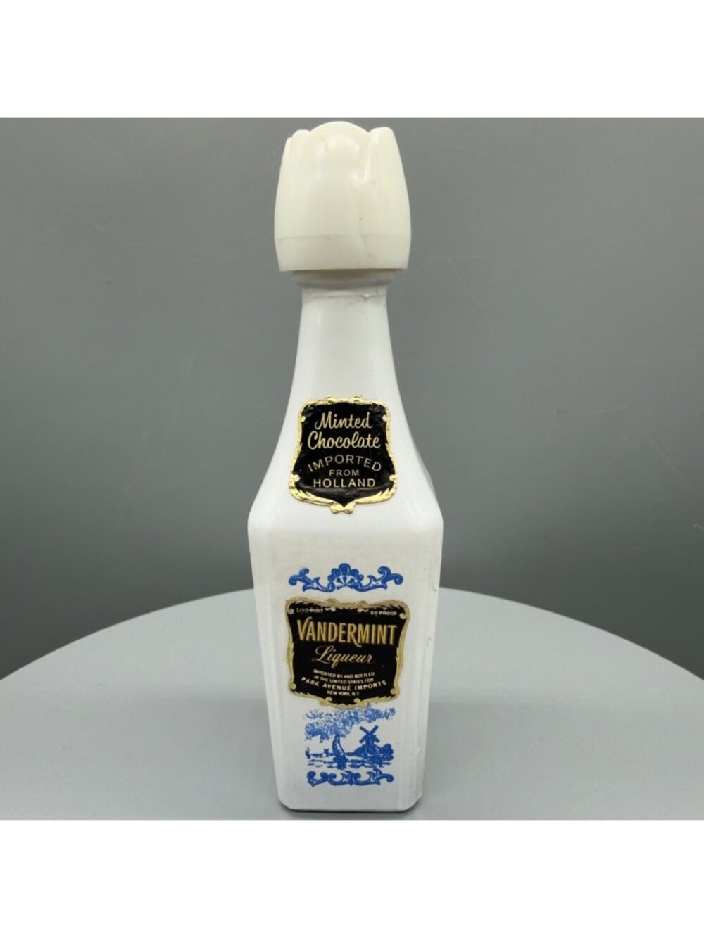 Vintage Vandermint Minted Chocolate Liqueur Delft Ceramic Mini Bottle Holland Em